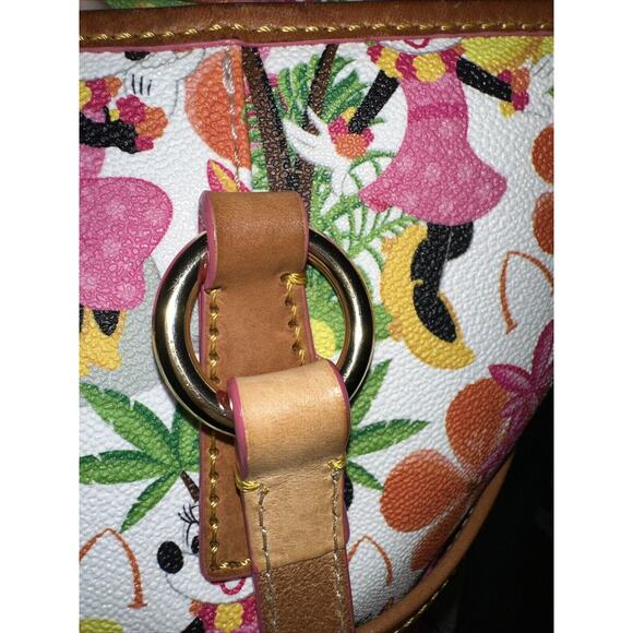 Dooney Bourke Disney Aulani Minnie Mouse Paradise Tropical Floral Large Tote Bag - Picture 11 of 12